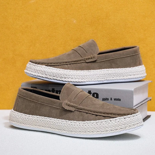 espadrilles man designer suede loafers man fashion british style penny loafers man casual shoes alpargatas hombre
