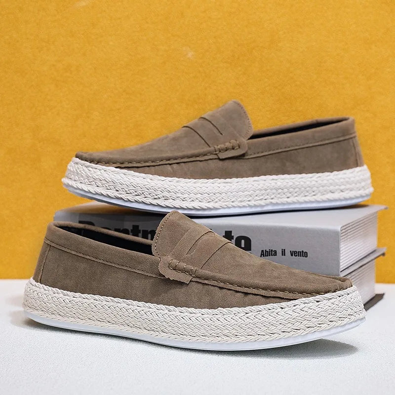 espadrilles man designer suede loafers man fashion british style penny loafers man casual shoes alpargatas hombre