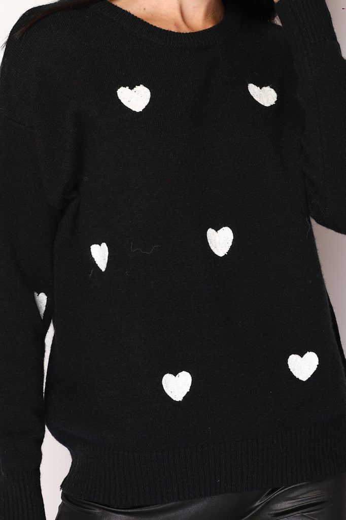 Women's Sweater Clouds Embroidered Hearts Comfortable Winter Warm Soft Jumpers image 3