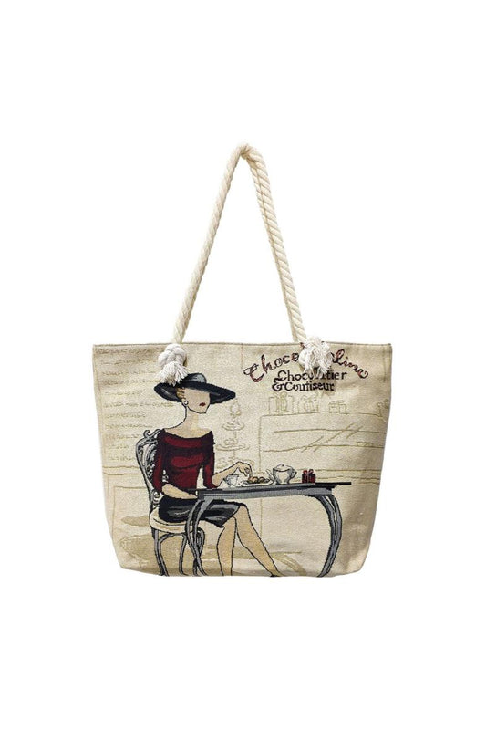 Parisian Cotton Beach Bag image 0