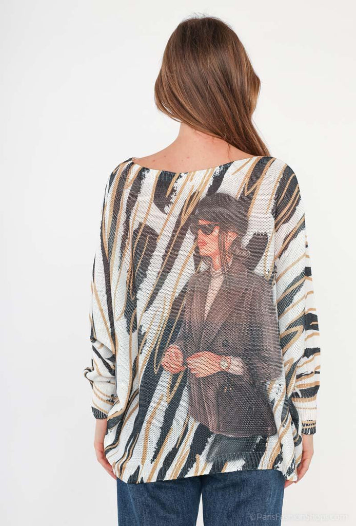 Women's T-shirt Long Sleeve Printed T-Shirt Boat Neck Outdoor Travel Shirts image 2