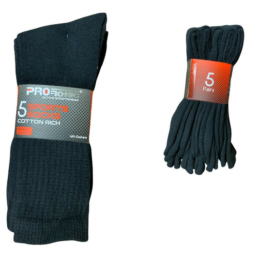 Men's 5 Pairs Sports Winter Warm Long Super Soft Thermal Socks Black Size 6-11 image 0
