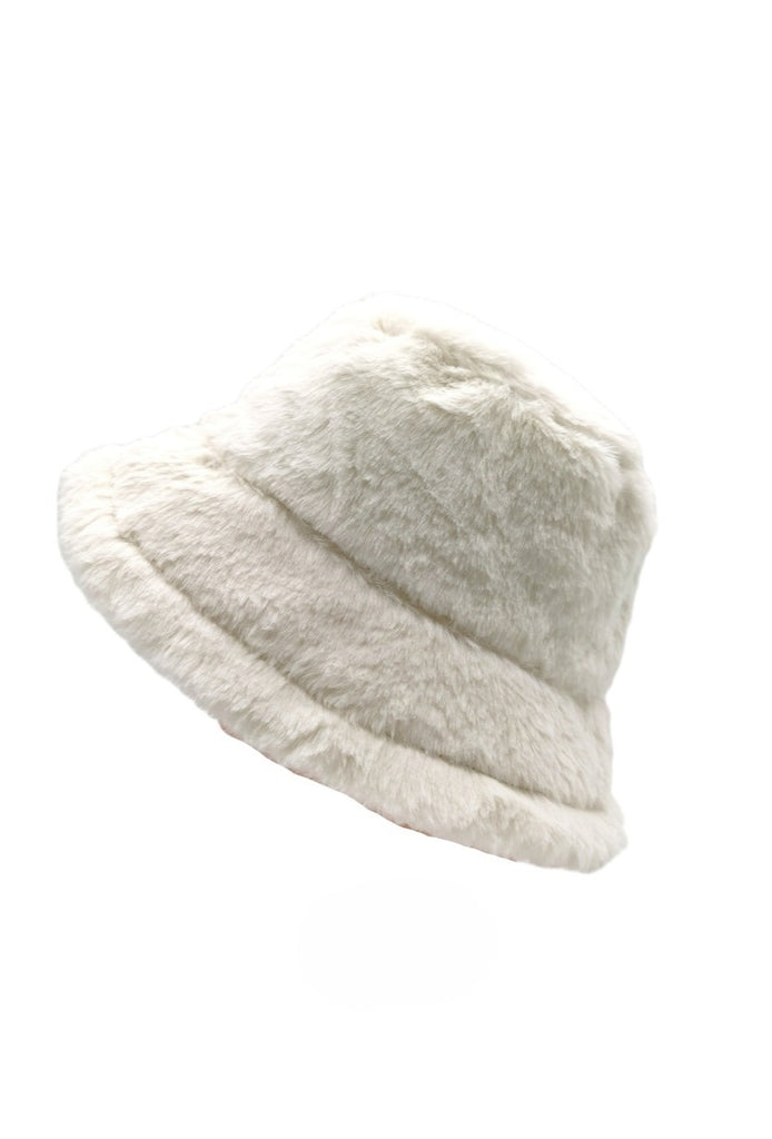 Ladies Faux Fur Bucket Hat Soft Warm Winter Hat Outdoor Travel Stylish Hats image 5