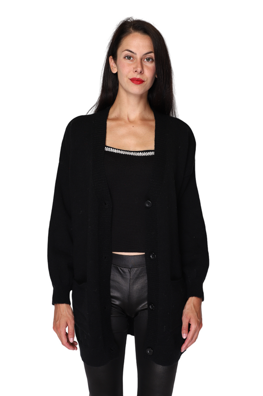 Womens Ladies Girls Long Sleeve Boyfriend Top Open Pocket Cardigan 8-26 image 0
