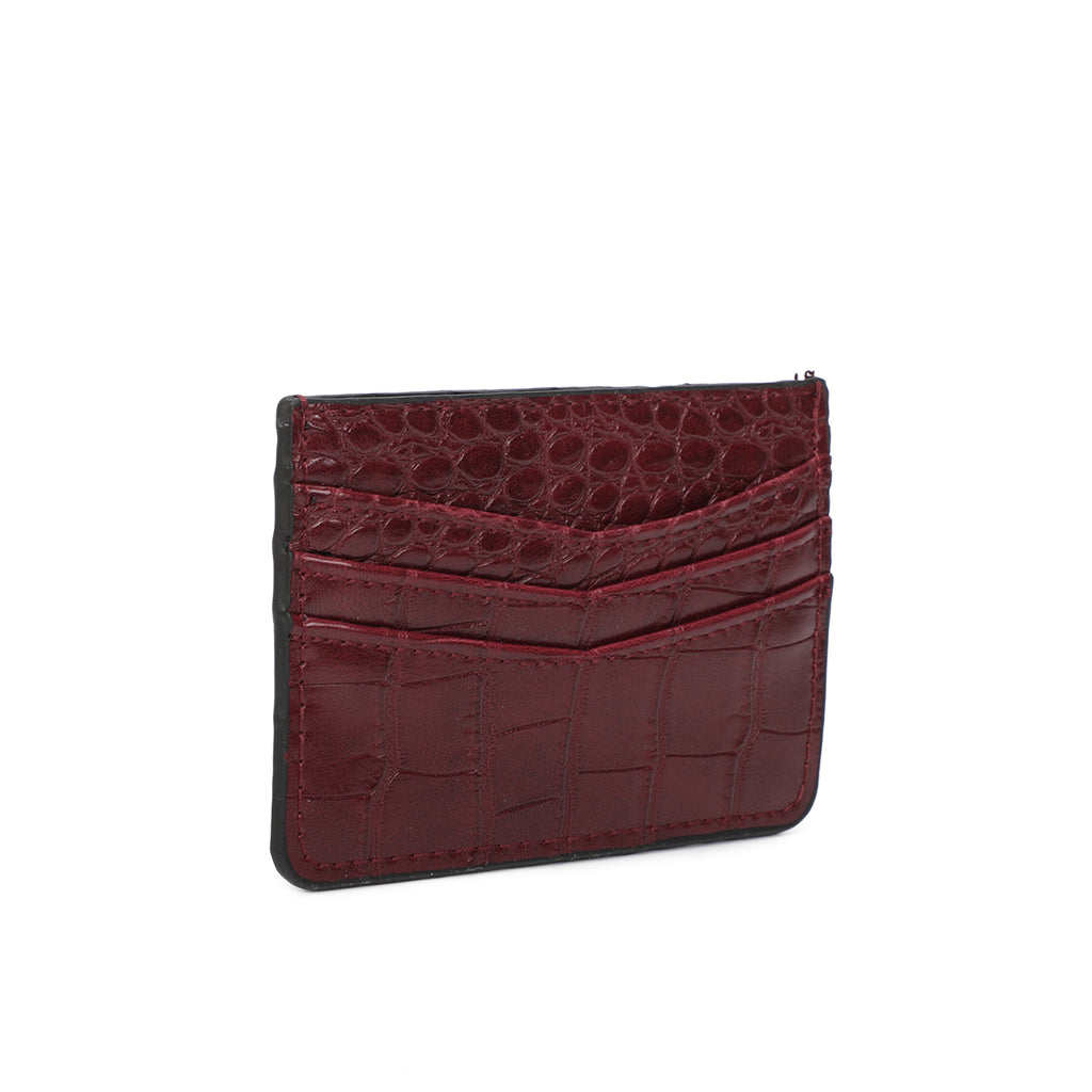 Unisex Leather Card Holder Crocodile Print Travel Outdoor Stylish Small Pouch image 7
