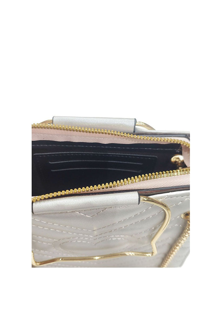 Women's Chain Handbag Pouch Chain Shoulder Strap Heart Embroidery Pattern Bags image 2