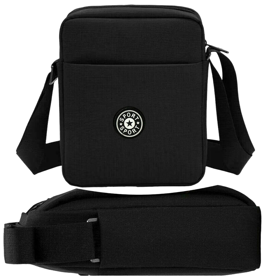Unisex Black Bag Shoulder Crossbody Side bag Waterproof Messenger Work image 1