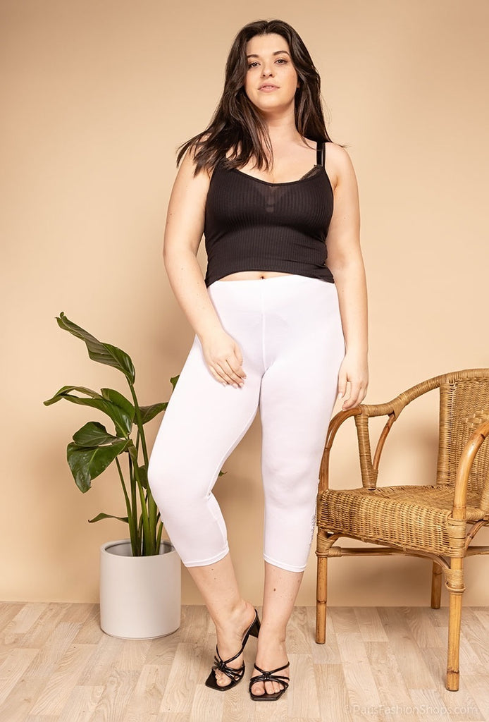 Women's Leggings Peacock Rhinestone Leggings Plus Size White Leggings Large Size image 0