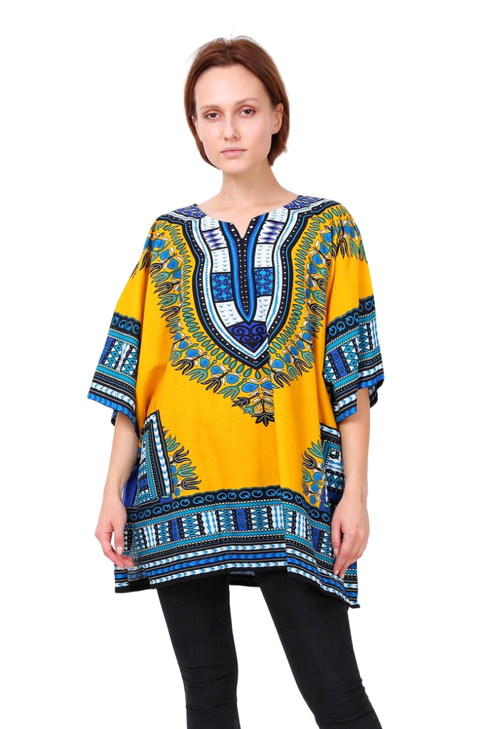 Womens Dress Cotton Kaftan Dress Summer Dashiki African Beach Tshirt Printed Top image 6