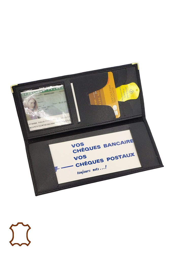 Unisex Leather Cheque Book Holder Super Soft Money Bag Holiday Work Wallet image 1