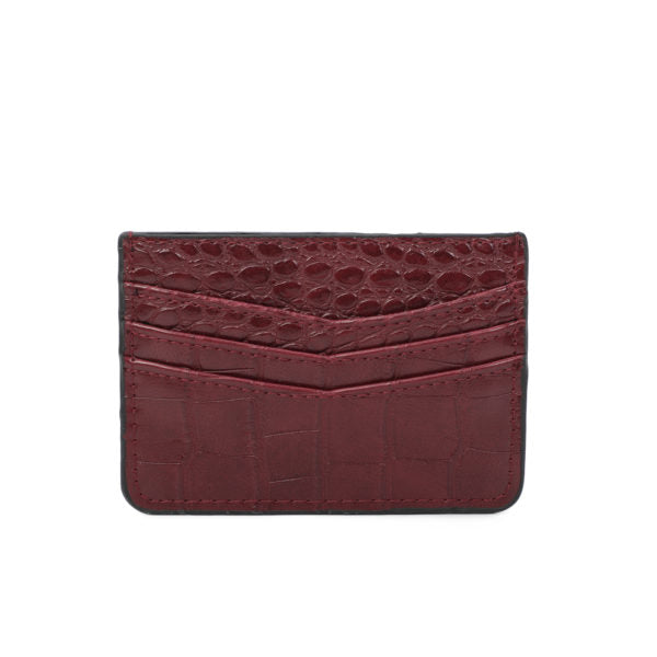 Unisex Leather Card Holder Crocodile Print Travel Outdoor Stylish Small Pouch image 6
