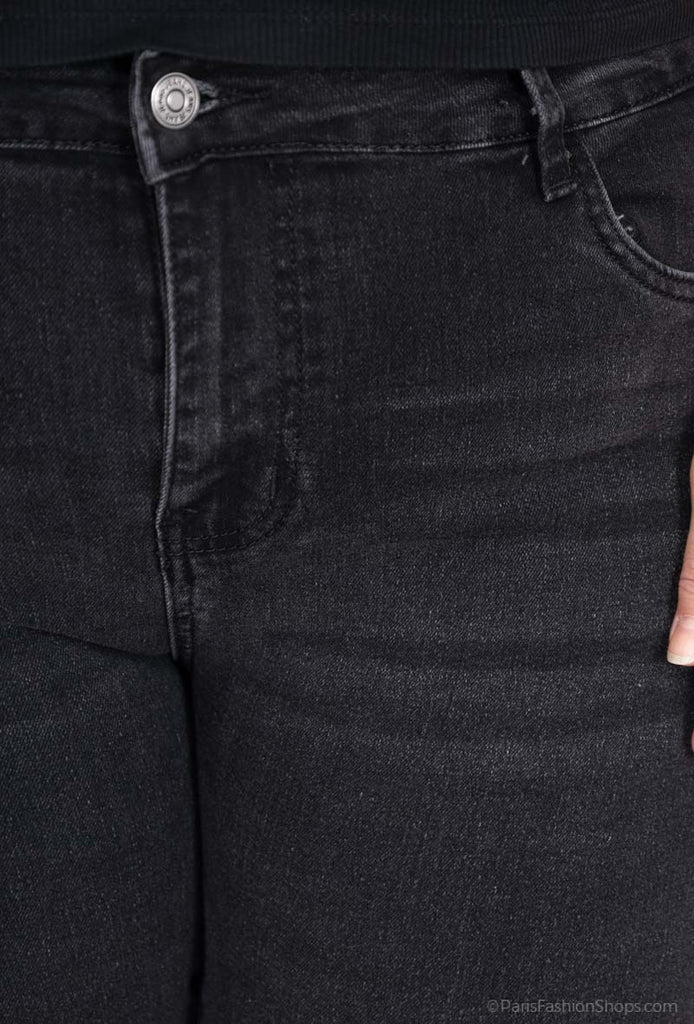 Women’s Big Size Gray Push Up Straight Cut Jeans Plus Size Pants Jeans Trousers image 4