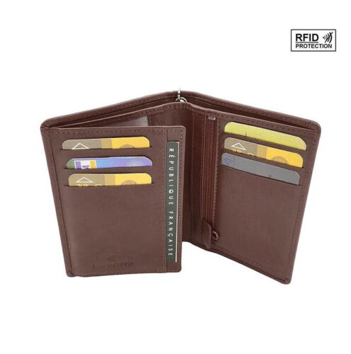 Men's Leather RFID Chain Wallet Multi Pockets Trifold Card Cash Coin Holder image 4