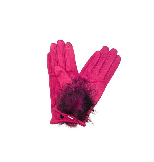 Ladies Gloves Winter Pom Pom Touchscreen Driving Windproof Warm Fleece Gloves image 1