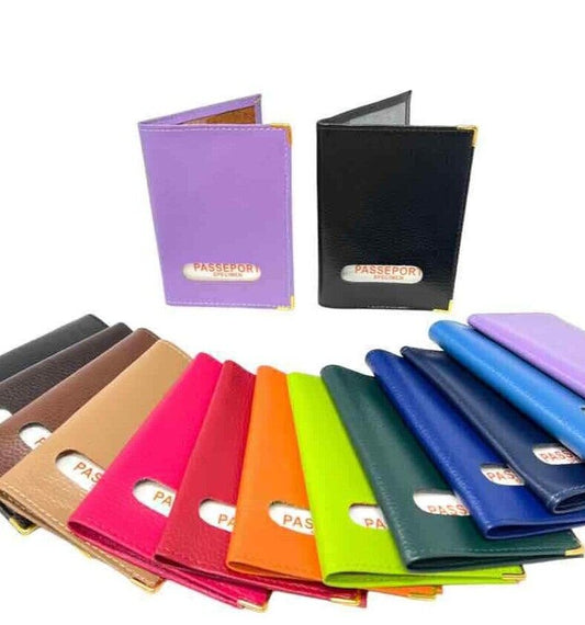 Soft Real Leather Passport I.D Cover Document Bag Holiday Work Wallet Pouch image 0