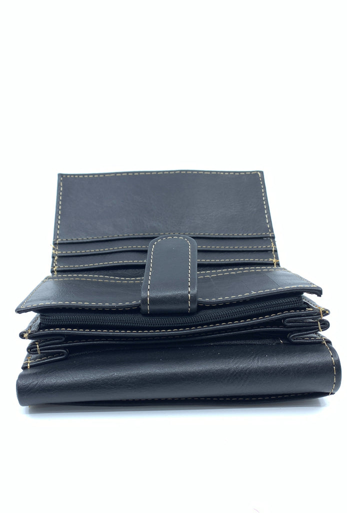 Womens Purse Large Coin Card Purse Wallet Plain Stud Clutch Multi Pockets Wallet image 2