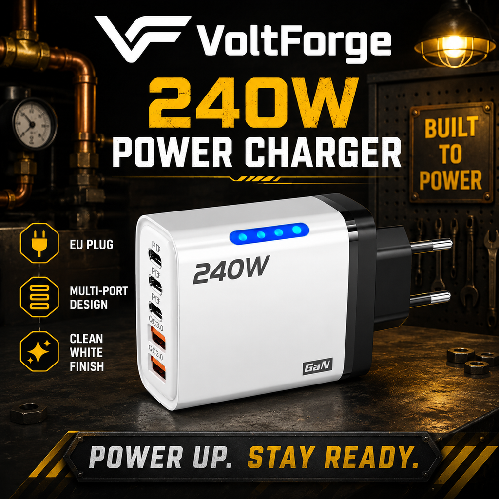 240W 5 Ports USB PD Charger Type C Quick Charge Phone Chargers USB Fast Charging Adapter For Various Types Of Mobile Phones New