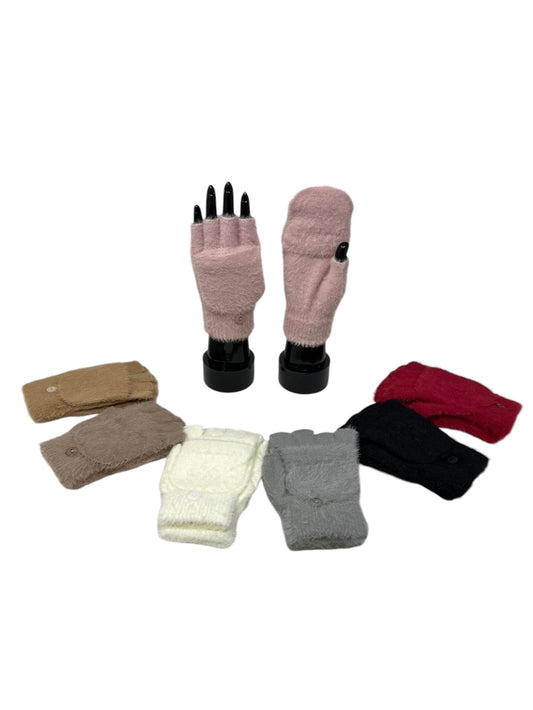 Women Winter Warm Stylish Gloves Fingerless Tactile Mitten Fluffy Soft Gloves image 0