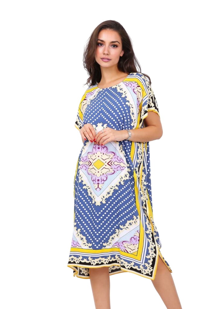 Ladies Cotton Dress Mid Length Dot Printed Party Stylish Dress image 8