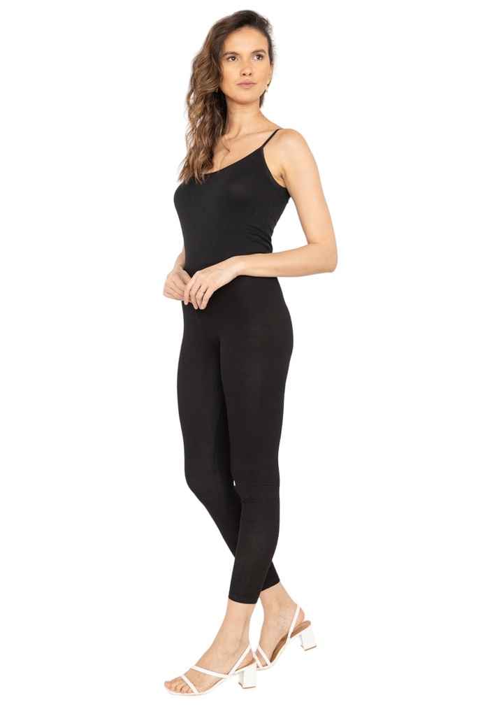 Ladies Womens Plain Leggings Full Length Cotton Black Legging UK Size 8- 18 image 2