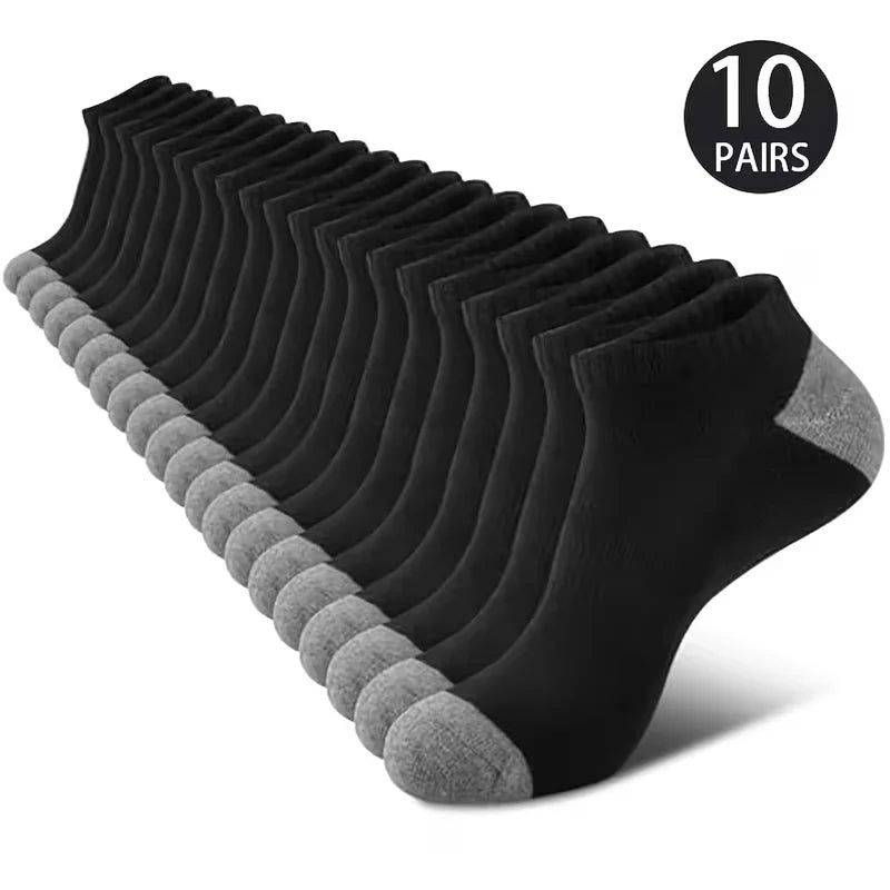 10 Pack Unisex Comfort-Fit Ankle Socks For All, Breathable & Lightweight - Ideal For Sports & Daily Wear