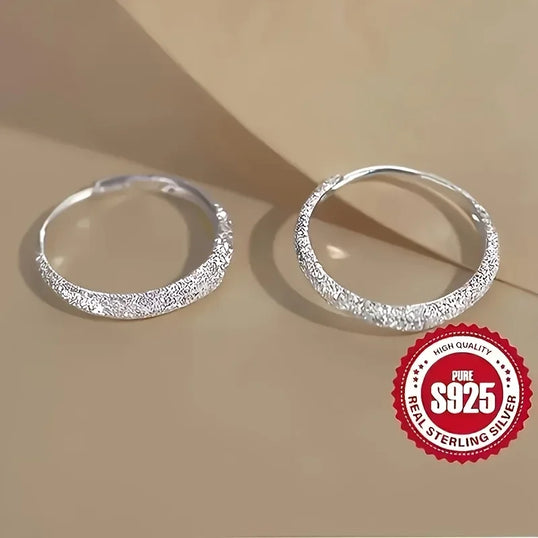 Pure Silvery Earrings For Women Frosted Sparkling Starry Circle Earrings Valentine's Mother's Jewelry Gifts