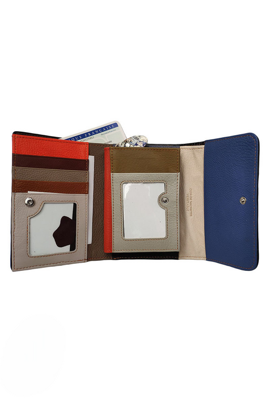 Women's Leather Patchwork Purse wallet Card Purse Multicolored Stylish Purse image 1