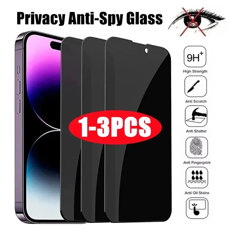 1-4Pcs Anti-spy Tempered Glass for IPhone 15 14 13 12 11 Pro Max Full Cover Privacy Screen Protector For iPhone 13 14 15 Glass
