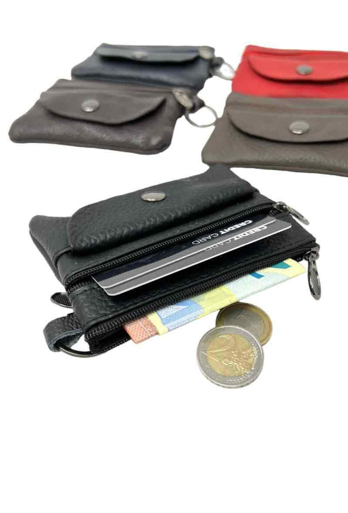 Leather Wallets Keyring ladies purse gents wallet leather coin pouch small purse image 3