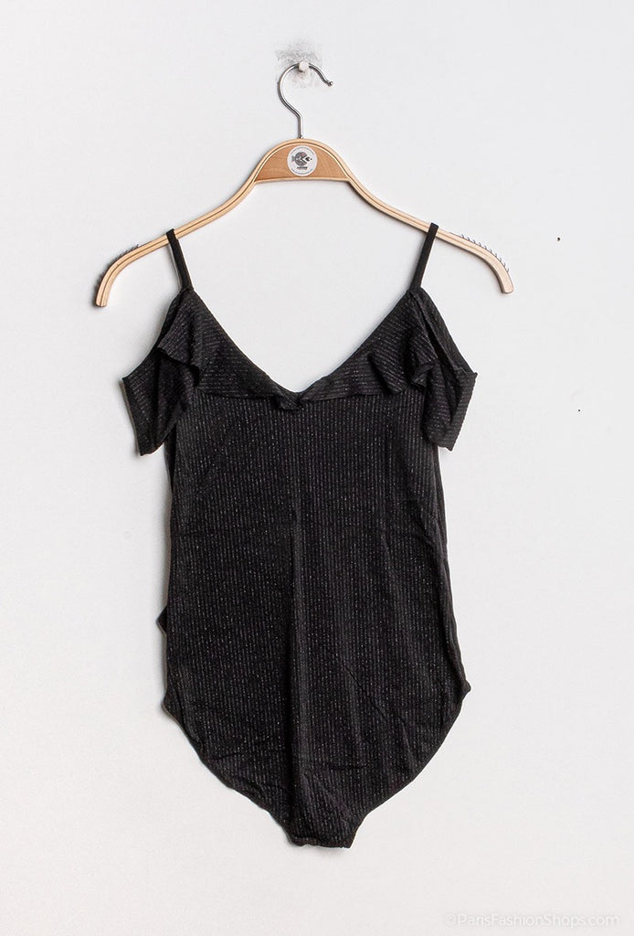 Women's Top Bodysuit Sparkly Stripes Ruffles Outdoor Stylish Party Suit image 5