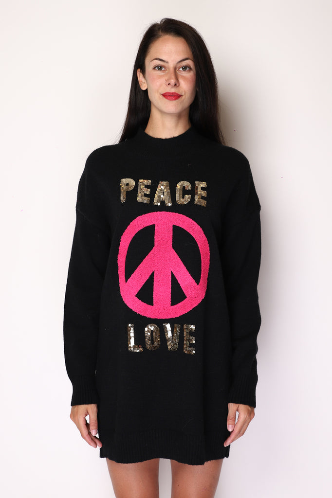Women's Jumper PEACE & LOVE Round Neck Sweater Stylish Travel Outdoor Jumpers image 8