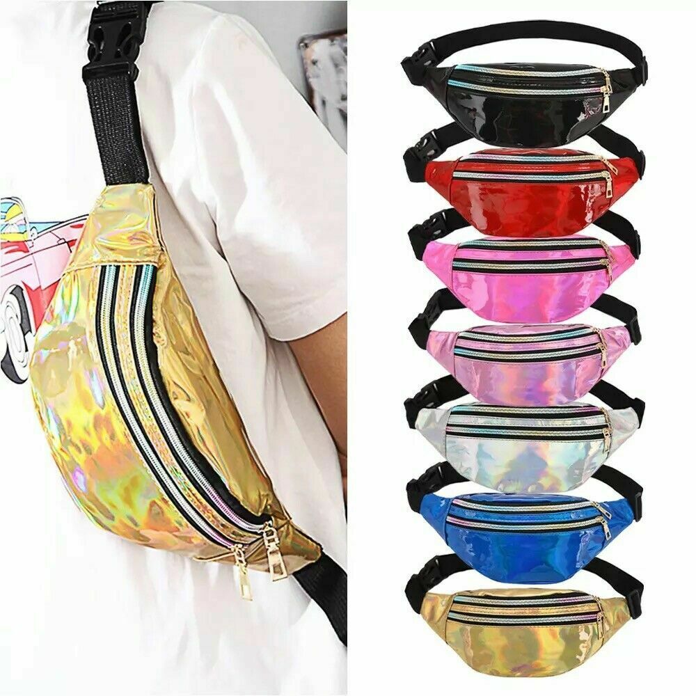 Ladies Shiny Bum Bag Holographic Fanny Pack Waist Bag Phone Pouch Party Travel image 0