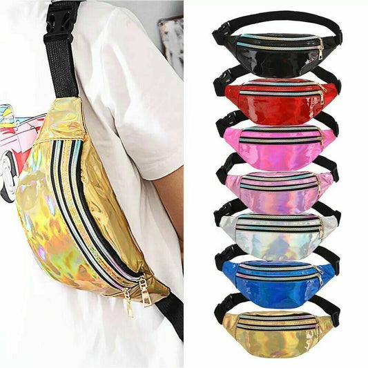 Ladies Shiny Bum Bag Holographic Fanny Pack Waist Bag Phone Pouch Party Travel image 0