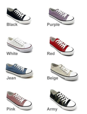 Womens Girls Canvas Shoes Ladies Trainers Plimsolls Lace Up Flat Pumps Sneakers