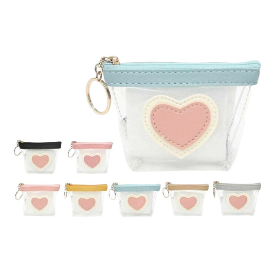 Girls Transparent Bag Money Pouch Keyring Makeup Cosmetic Mini Travel Purse image 0