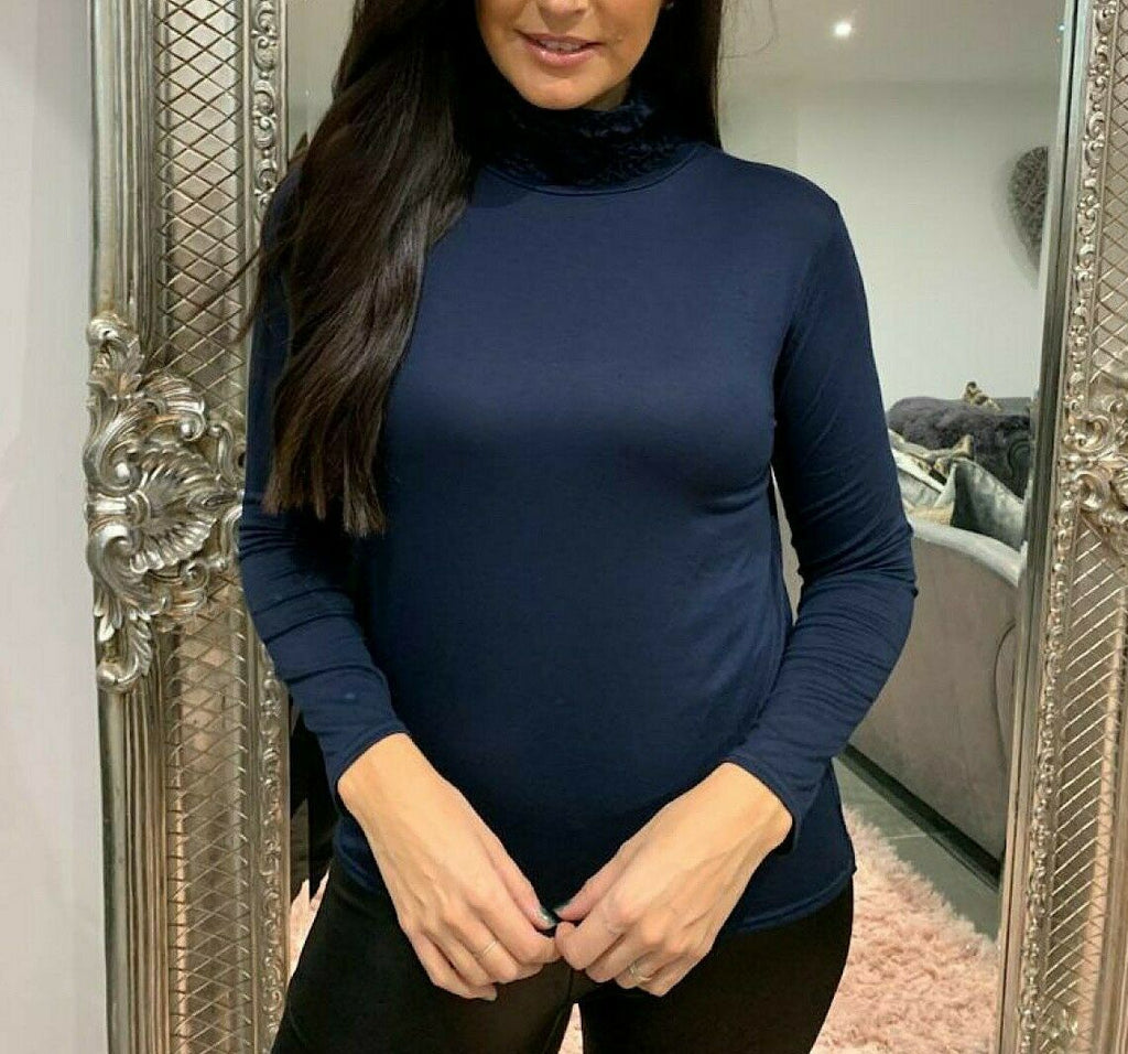 Womens Long Sleeves Ruffle Neck Top image 4