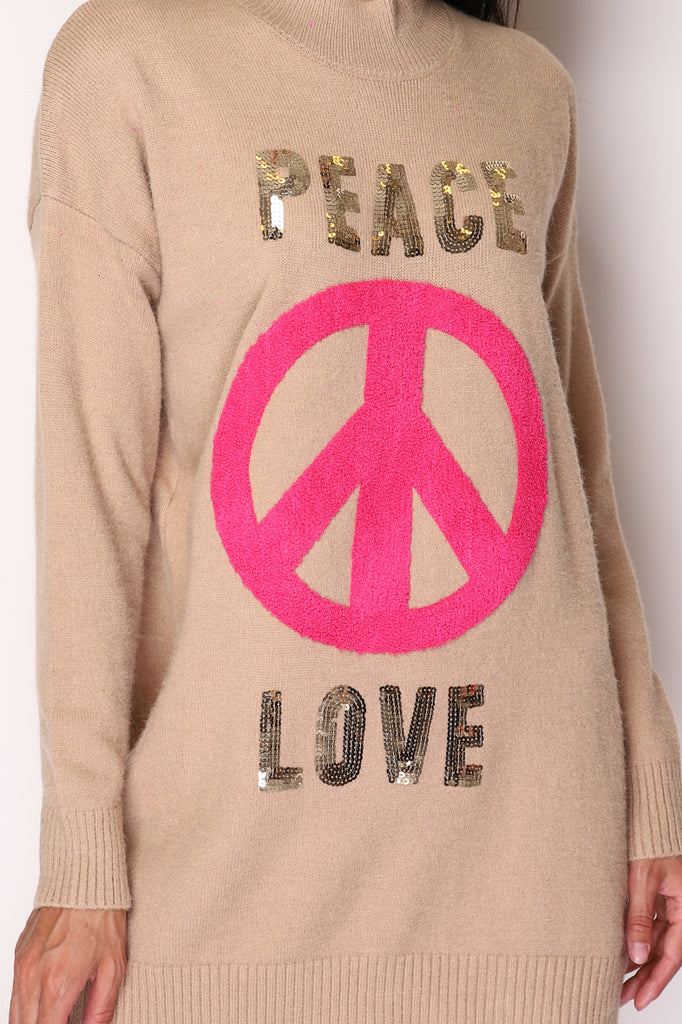 Women's Jumper PEACE & LOVE Round Neck Sweater Stylish Travel Outdoor Jumpers image 5