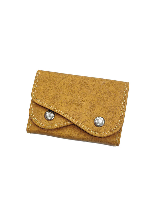 Unisex Small Double Button I.D Card Holder Nubuck Cash Wallet Tan Purse image 0