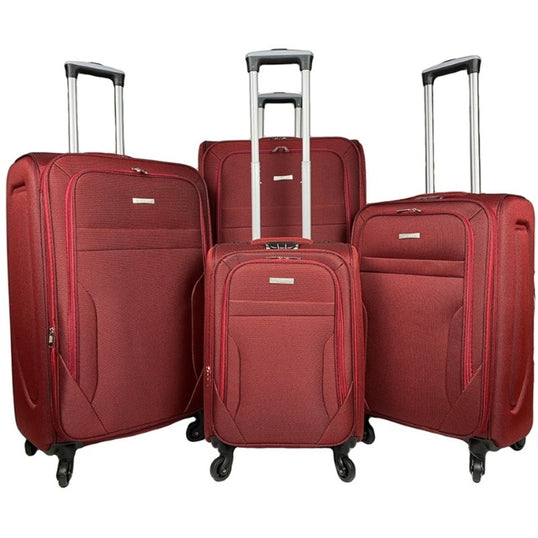 Set Of 4 Luggage Nylon Lightweight 4 Wheel Spinner Trolley Travel Bags image 0