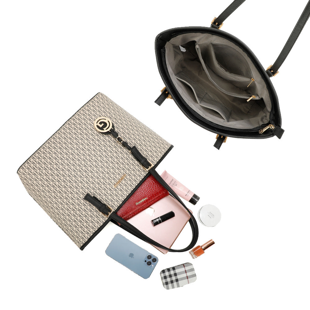 Women's Large Designer Style Faux Leather Tote Bag Shopper Hand Bag image 3