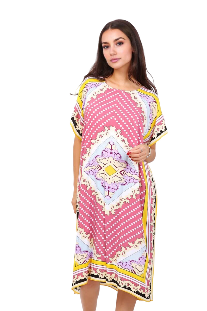 Ladies Cotton Dress Mid Length Dot Printed Party Stylish Dress image 6