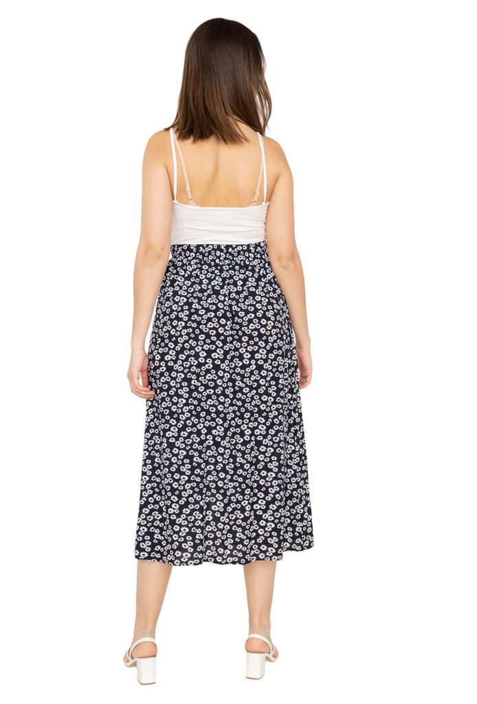 Ladies Floral Skirt Women Long Skirt elasticated skirt flared printed slit skirt image 11