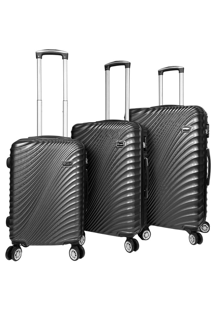 3 Suitcases ABS Set Lightweight Travel Bag Multi Pockets Luggage 4 Wheels image 3