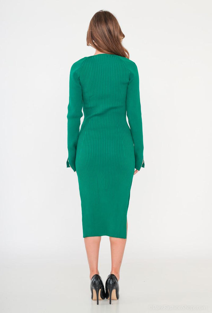 Women's Plain Ribbed Dress Open Shoulders Stylish Outdoor Party Dresses image 6