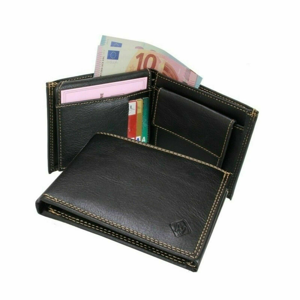Men's Leather Wallet Credit Card Money Purse Photo I.D Holder Cash Coin Wallet image 0