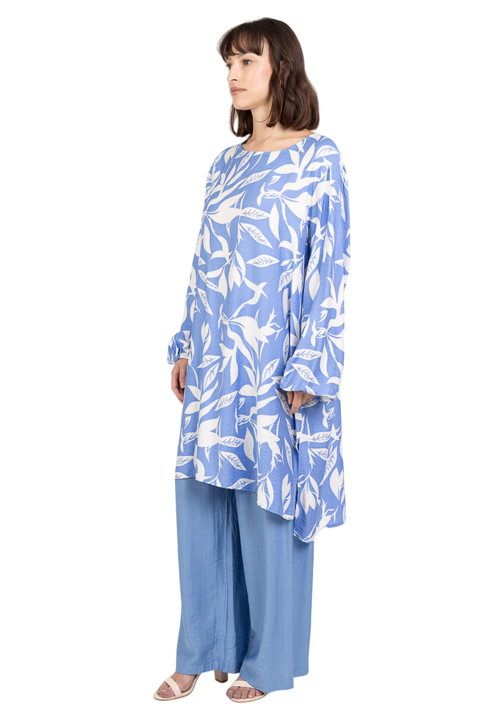 Womens Shirt Trouser Set Loungewear Work Travel Wear Printed Long Top Pants Set image 2