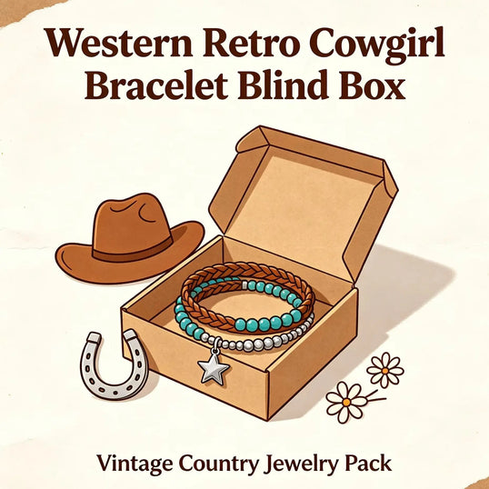Western Retro Cowgirl Bracelet Blind Box Vintage Country Jewelry Pack