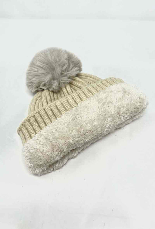 Women's Faux fur Pompon Cap Faux Fur Lining Extra Warm Soft Winter Caps image 1