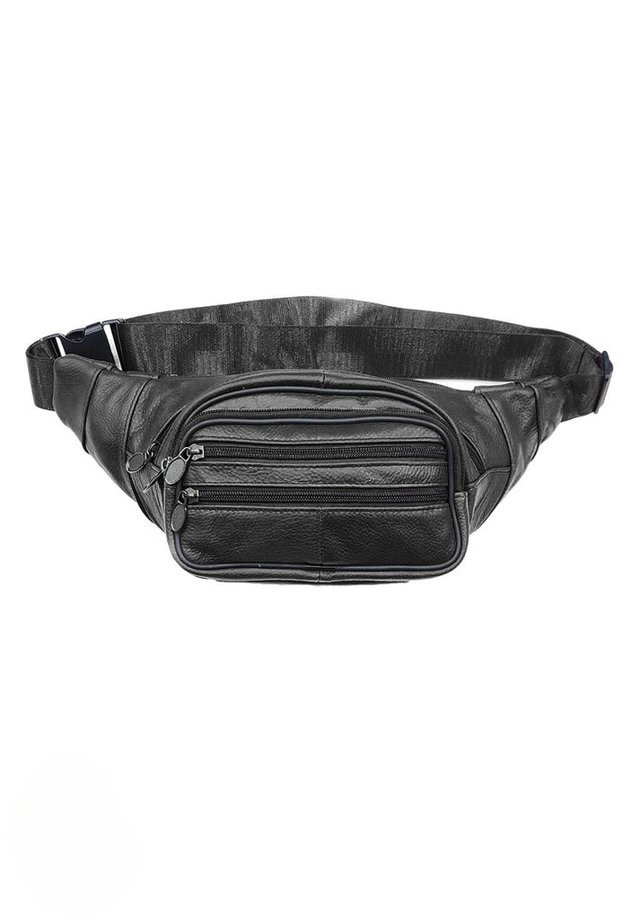 Large multi zip leather fanny pack Belt Pouch Bum Bag Waist Bag Holiday Bag image 0