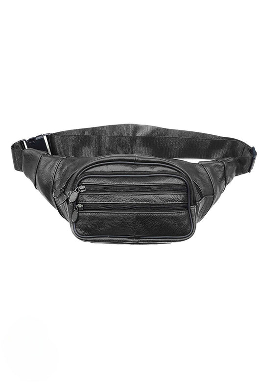 Large multi zip leather fanny pack Belt Pouch Bum Bag Waist Bag Holiday Bag image 0